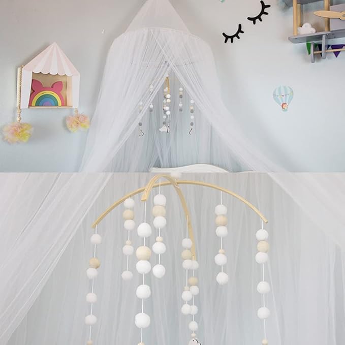 WAYUTO Neutral Handmade Felt Ball Ceiling Mobile - Gray Star