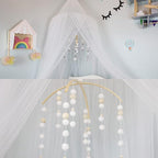 WAYUTO Neutral Handmade Felt Ball Ceiling Mobile - Pink Cloud Design
