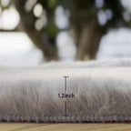 Grey Faux Rabbit Washable Furry Fur Area Rugs for Living Room Bedroom Gray Fluffy Sheepskin Rug Nursery Decor 4x6 Area Rug
