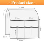 Sofa Armrest Organizer Arm Chair Caddy for Recliner, Remote Control Holder for Recliner, Non-Slip Armchair Caddy with 6 Pockets Storage for Magazine, Tablet, Phone, Dark Khaki