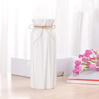 White Ceramic Vase-Flower Vase Dried Flower Vase for Modern Home Decor, Fit for Foyer Living Room Fireplace Bedroom Kitchen,Decent Gift, 8.27" H