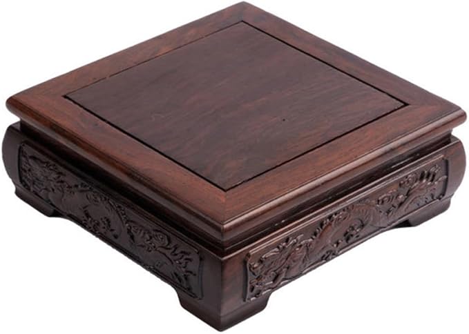 GOLDY&WENDY Oriental Furniture Decor Stand Square Indoor Wooden Vase Plant Teapot Pedestal Display Risers Home Decor Base