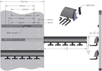 TAG Hardware Designer 15 Hook Full Extension Telescopic Tie Rack Closet Organizer (Slate)