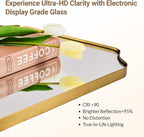 ANDY STAR 30"x40" Gold Bathroom Mirror, Large Scalloped Wall Mirror, Brushed Brass Mirror in Anti-Rust Stainless Steel Metal, Unique Rectangle Shape Decorative for Bathroom, Living Room, Entryway