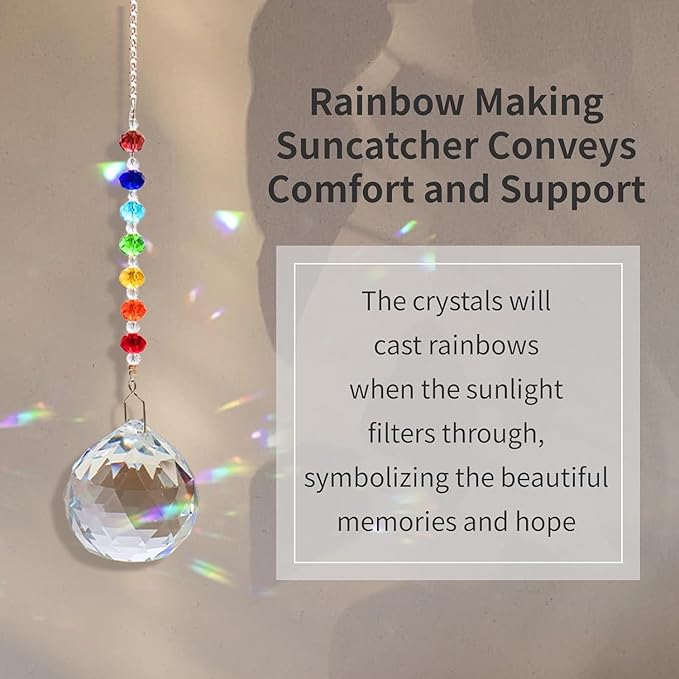 Sympathy Gifts for Loss of Loved One, Crystal Sun Catcher Rainbow Maker, Condolence Memorial for Loss of Mom Dad Dog (Brother)