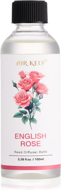 Airkeep Reed Diffuser Oil Refill/English Rose/3.38oz（100ml/1 Pack/Scented Oil Refill for Reed Diffuser Home Fragrance for Bedroom, Bathroom Office Home Decor