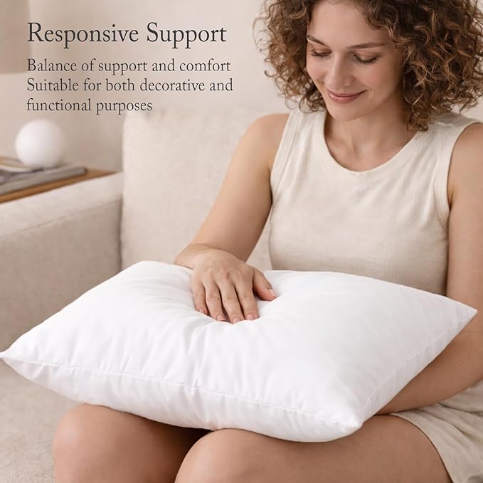 puredown® 28 x 28 Feather Down Throw Pillow Insert, 1 Pack Euro Pillow for Decorative Bed Cushion Couch Sofa