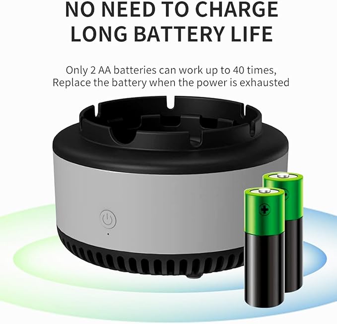 2 in 1 Air Purifier Ashtray Multifunctional Smokeless with Filter,Ashtrays for Cigarettes for Home Indoor Car Office (Grey)
