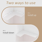 Sezanrpt 11.4x16 Inch Acrylic Corner Floating Shelf Set of 4, White Corner Wall Shelf for Home Décor, Speakers, Security Cameras, Toileries, Plants, Figures, Cosmetics, Books