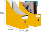 Limitliho Cardboard Magazine Holder (24 Pack), Sturdy Book Bins for Classroom, Vertical File Folder Organizer, 10.6'' 10.2'' 3.5'' Inch Magazine Rack (Yellow, 24 Pack)