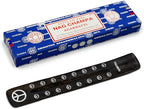 TRUMIRI Incense Stick Holder Bundle with Satya Sai Baba Nagchampa 100g Incense Sticks - Pack of 1 (Approx 100 Sticks)