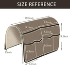 HAOMAIJIA Anti Slip Sofa Armrest Organizer Arm Chair Bedside Caddy Storage Organizer For Recliner Couch With 6 Pockets For Cell Phone Tv Remote Control Magazines (brown)