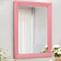 AAZZKANG Rectangle Mirror with Wood Frame Modern Farmhouse Wall Mirrors Decor Large 28"x20" for Bedroom Bathroom Living Room Pink