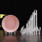 LonlyEagle 12 Pack 6 Inch Clear Plastic Easels or Stand/Plate Holders to Display Pictures or Other Items at Weddings, Plate Stands for Home Decoration, Birthdays, Tables