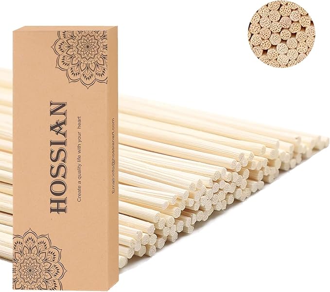 HOSSIAN 10 x Random Coloured Ball Vines Aroma Diffuser Aromatherapy Home Decor Rattan Reed Sticks + 90 Reed Diffuser Sticks, Diffuser Refills, Spa, Aromatherapy