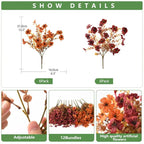 INQCMY Artificial Fake Fall Plants Flowers for Outdoor Outside Decoration,12 Bundles Faux Silk Daisy Flowers UV Resistant Look Real No Fade for Front Door Porch Patio Yard Balcony Autumn Decor