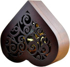 WESTONETEK Heart Shape Vintage Wood Carved Mechanism Musical Box Wind Up Music Box Gift For Christmas/Birthday/Valentine's day, Melody Canon in D Major