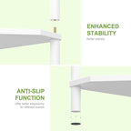 Wisuce Corner Shelf Stand - 4 Tier White Bamboo Small Corner Bookshelf for Office Kitchen Bedroom Plant Stand Living Room Decor Small Space