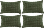 Fancy Homi 4 Packs Decorative Throw Pillow Covers for Living Room Couch Bed, Modern Farmhouse Boho Home Décor Accent Cushion Case, 24" x 14", Olive Green