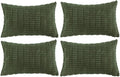 Fancy Homi 4 Packs Decorative Throw Pillow Covers for Living Room Couch Bed, Modern Farmhouse Boho Home Décor Accent Cushion Case, 20" x 12", Olive Green