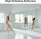 Ruomeng Home Gym Mirror, 55''x30''x2PCS Full Length, Large Frameless Body Mirror Tempered Glass for Gym, Workout, Yoga, Garage, Dance Studio