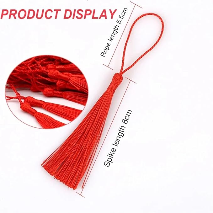 Tassels for Decoration 13cm/5 Inch Silky Floss Bookmark Tassels Hanging Rope for Jewelry Making DIY Craft Accessory(Blue)