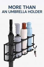 Wall Mounted Umbrella Holder for Entryway, Modern Metal Space-Saving Umbrella Stand Rack Indoor Organizer for Home Office Apartment(Black,46.5CM)