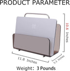 Magazine Holder, Brown Clear Acrylic with Stainless Steel Handle, Tabletop Display Stand