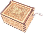 Lalaland Music Box Hand Crank Musical Box Carved Wooden,Play The Theme Song of Lalaland,Brown