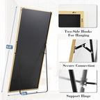 DUMOS 68"x26" Full Length Mirror, Full Body Mirror with Aluminum Alloy Thin Frame, Standing Mirrors with Leaning or Hanging, Suitable for Bedroom, Livingroom, Cloakroom, Gold