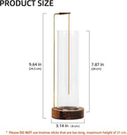 Incense Holder for Sticks, Anti-Ash Flying Incense Burner with 30 Incense Sticks, Detachable Glass Ash Catcher (Wood, Brown-2Pcs)