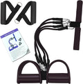 Pedal Resistance Band, 4-Tube Elastic Pull Rope, Sit-up Equipment, Yoga Strap Bodybuilding Expander, Exercise Bands, Fitness Equipment for Abdomen, Waist, Arm, Leg Stretching Slimming Training