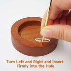 Incense Holder for Sticks, Anti-Ash Flying Incense Burner with 30 Incense Sticks, Detachable Glass Ash Catcher (Wood, Brown-2Pcs)
