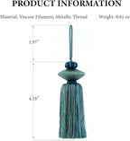2 Pcs Decorative Tassels for Home Decor, Elegant Lamp Tassels & Door Tassels, Soft Silk-Look Hanging Tassel Accent for Table Lamps, Cabinets & Interior Styling, 4.3 Inch Tassel Ornament (Gold)