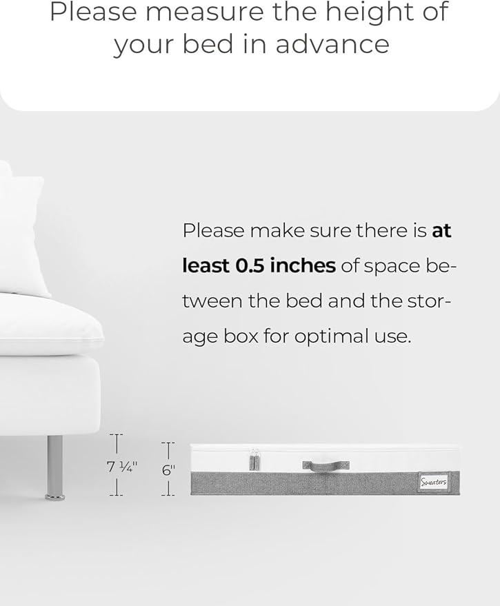 StorageWorks Large Under Bed Storage Containers with Handles and Label Holder, 2 Pack Ultra-thick Fabric Underbed Bins, Closet Organizer for Clothes, Blankets, Sweater
