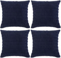 Fancy Homi 4 Packs Decorative Throw Pillow Covers for Living Room Couch Bed, Modern Farmhouse Boho Home Décor Accent Cushion Case, 16" x 16", Navy Blue