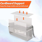 Loghot Bedside Caddy/Bedside Storage Bag Hanging Organizer for Bunk and Hospital Beds,Dorm Rooms Bed Rails,Can be Placed Glasses,Books,Mobile Phones,Keys (New Grey-1)