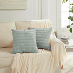 Fancy Homi 4 Packs Decorative Throw Pillow Covers for Living Room Couch Bed, Modern Farmhouse Boho Home Décor Accent Cushion Case, 22" x 22", Grey Blue