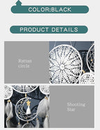 5 Pack Moon Phase Dreamcatcher Set Boho Wall Decor, Boho Macrame Wall Hanging Dream Catchers, for Home, Bedroom, Living Room, Witchy Gifts (Flower Color)