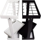 Metal Umbrella Holder Stand with Drip Tray and 4 Hooks White Commercial Grade Umbrella Rack for Storing up to 16 Umbrellas