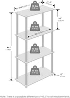 Furinno Turn-N-Tube Book Shelf, 4-Tier Bookshelf, Bookcase with Multipurpose Compact Display Rack, 11.6 x 23.6 x 43.2, for Living Room, Bedroom, Home Office, Light Blue/White
