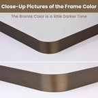 LOAAO 60”X36” Bronze Bathroom Mirrors for Vanity, Rounded Rectangle Brushed Bronze Metal Frame Mirror, Anti-Rust, Tempered Glass, Hangs Horizontally or Vertically