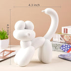 Cute Balloon Cat Statue Decor - 7.8 Inch Modern Cat Statue Ornament, Home Crafts Living Room Desktop Bedroom Sculpture Decoration (White, Small)