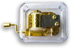 BinkeGG Play (Let It Go) Clear Acrylic Hand Crank Music Box with Sankyo Musical Movement (65 Tunes Option)