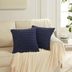 Fancy Homi 4 Packs Decorative Throw Pillow Covers for Living Room Couch Bed, Modern Farmhouse Boho Home Décor Accent Cushion Case, 14" x 14", Navy Blue