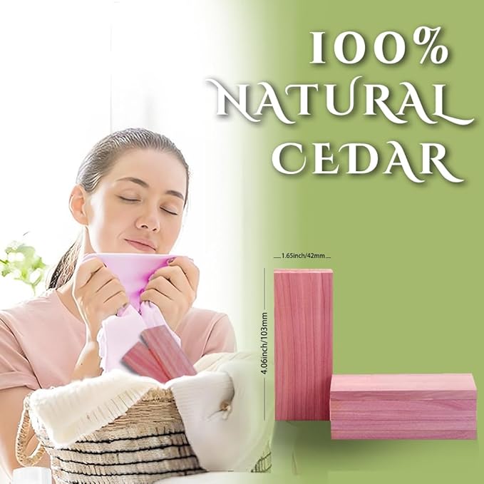 Cedar Space Cedar Blocks for Closet Storage,100% Aromatic Red Ceder Blocks Cedar Planks Chips 16pcs for Closet Drawers 100% Natural Wood Chips