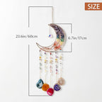 Agate Gemstone Dream Catcher 7 Chakra Tree of Life Dream Catcher with Rainbow Crystal Stones Handmade Dreamcatcher Wall Decor for Adults Boys Girls,Bedroom,Wedding,Garden,Bless Gift(Rainbow Moon)