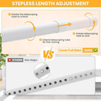 Closet Rods for Hanging Clothes, 17-98 Inch No-Cut Stepless Adjustable Closet Rod, 1.3 Inch Heavy Duty Metal Closet Hanging Rod with Brackets, White Closet Bar for Closet, Laundry Room, RV, Wardrobes