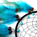 Handmade Dream Catcher, Natural Feather Dream Catchers Mobile Wall Decor, Dreamcatchers Gift for Girls Kids Women Decorations Home Ornament（Blue）