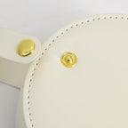 COLLECTIVE HOME - Travel Jewelry Case, Elegant Half-Moon Design with Gold Monogram, Detachable Handle, Personalized Accessory Organizer, Gift for Fashion-Forward Women and Teens (e)